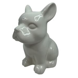 French Frenchie Bulldog‎ White Ceramic Night Light Electric Lamp 7” Target Dog